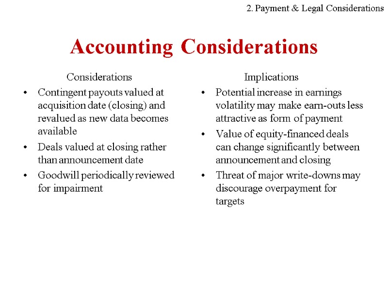 Accounting Considerations            